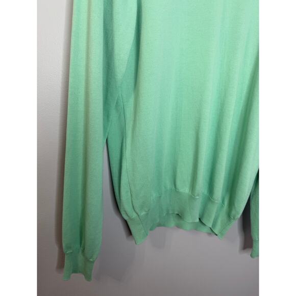 B.Draddy Men's Crew Neck Sweater Cotton Performance Golf Made in Italy Green L - Picture 9 of 12